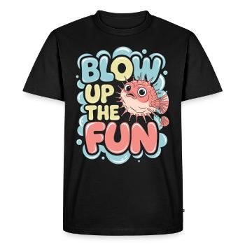 Poisson-globe passionné de la vie marine Quirky - T-shirt Premium bio Homme - noir - Devant - Nico (187cm)