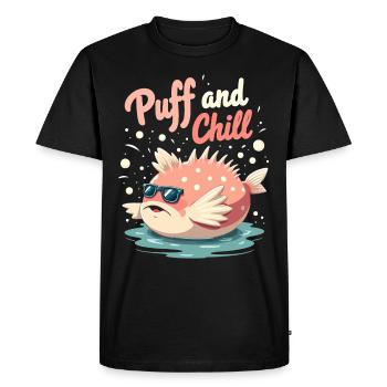 Poisson-globe passionné de la vie marine Quirky - T-shirt Premium bio Homme - noir - Devant - Nico (187cm)