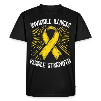 Invisible Disease Visible Strength - Men's Premium Organic T-Shirt - black - Front - Nico (187cm)