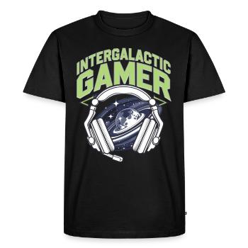 Space-themed players Cosmic Gaming Sci-fi - Men's Premium Organic T-Shirt - black - Front - Nico (187cm)