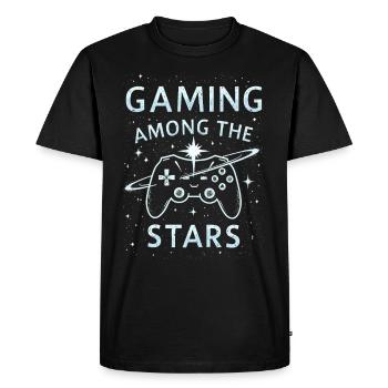 Joueurs sur le thème de l’espace Cosmic Gaming Science-fiction - T-shirt Premium bio Homme - noir - Devant - Nico (187cm)