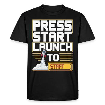 Space-themed players Cosmic Gaming Sci-fi - Men's Premium Organic T-Shirt - black - Front - Nico (187cm)