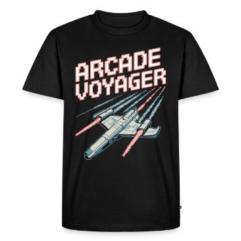 Space-themed players Cosmic Gaming Sci-fi - Men's Premium Organic T-Shirt - black - Front - Nico (187cm)