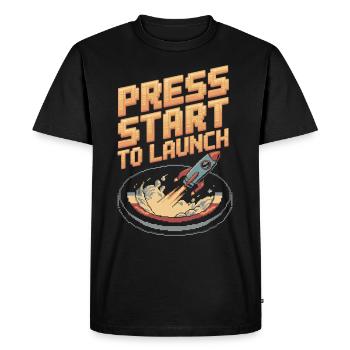 Joueurs sur le thème de l’espace Cosmic Gaming Science-fiction - T-shirt Premium bio Homme - noir - Devant - Nico (187cm)