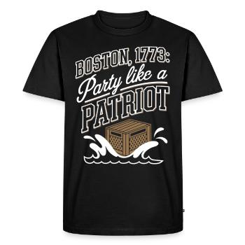 Boston Tea 1773 Révolution américaine Historique - T-shirt Premium bio Homme - noir - Devant - Nico (187cm)