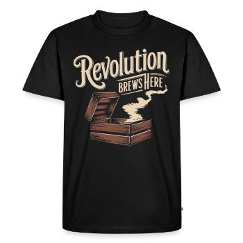 Boston Tea 1773 Révolution américaine Historique - T-shirt Premium bio Homme - noir - Devant - Nico (187cm)