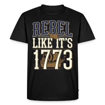 Boston Tea 1773 Révolution américaine Historique - T-shirt Premium bio Homme - noir - Devant - Nico (187cm)