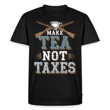 Boston Tea 1773 Révolution américaine Historique - T-shirt Premium bio Homme - noir - Devant - Nico (187cm)