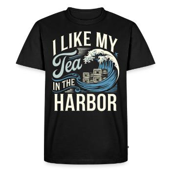 Boston Tea 1773 Révolution américaine Historique - T-shirt Premium bio Homme - noir - Devant - Nico (187cm)