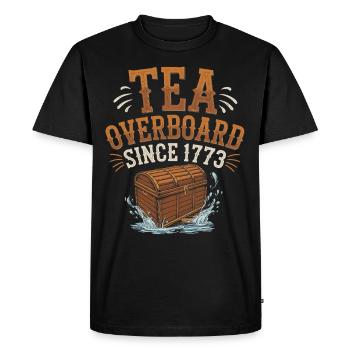 Boston Tea 1773 Révolution américaine Historique - T-shirt Premium bio Homme - noir - Devant - Nico (187cm)