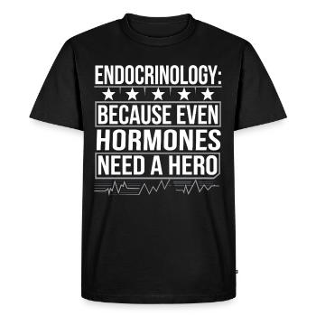 Science médicale pour l’endocrinologie - T-shirt Premium bio Homme - noir - Devant - Nico (187cm)