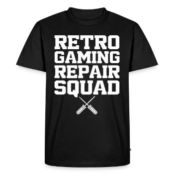 Retro Gaming Repair Vintage Console - Men's Premium Organic T-Shirt - black - Front - Nico (187cm)