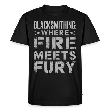 Forge Viking Guerrier Forge nordique Travail du métal - T-shirt Premium bio Homme - noir - Devant - Nico (187cm)