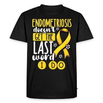 L’endométriose n’a pas le dernier mot - T-shirt Premium bio Homme - noir - Devant - Nico (187cm)