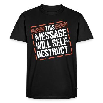 Retro Cryptography Spy Code Roast Spying - Men's Premium Organic T-Shirt - black - Front - Nico (187cm)