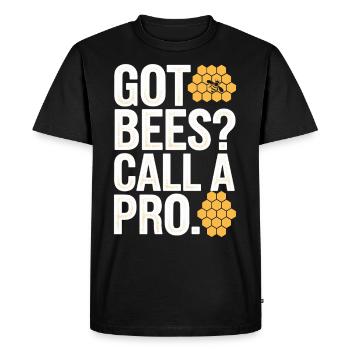 Spécialiste de l’élimination des abeilles Sauvetage en essaim vivant - T-shirt Premium bio Homme - noir - Devant - Nico (187cm)