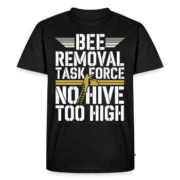 Spécialiste de l’élimination des abeilles Sauvetage en essaim vivant - T-shirt Premium bio Homme - noir - Devant - Nico (187cm)