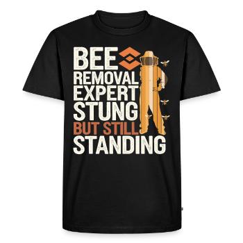 Spécialiste de l’élimination des abeilles Sauvetage en essaim vivant - T-shirt Premium bio Homme - noir - Devant - Nico (187cm)
