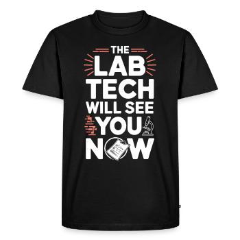 Microscope Enthusiast Lab Technician Science - Men's Premium Organic T-Shirt - black - Front - Nico (187cm)