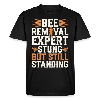 Spécialiste de l’élimination des abeilles Sauvetage en essaim vivant - T-shirt Premium bio Homme - noir - Devant - Nico (187cm)