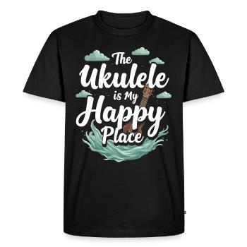 Ukulele Player Hawaiian Music Tropical - Men's Premium Organic T-Shirt - black - Front - Nico (187cm)