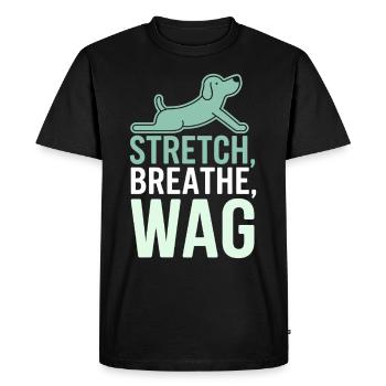 Doga Dog Yoga Pet Wellness Mindful Stretching - Men's Premium Organic T-Shirt - black - Front - Nico (187cm)
