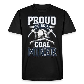 mineur de charbon travailleur minier souterrain casque de sécurité - T-shirt Premium bio Homme - noir - Devant - Nico (187cm)