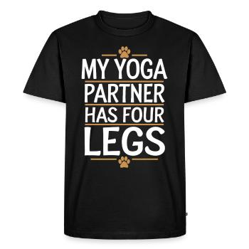Doga Dog Yoga Pet Wellness Mindful Stretching - Men's Premium Organic T-Shirt - black - Front - Nico (187cm)