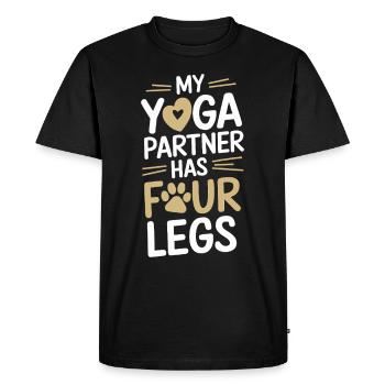 Doga Dog Yoga Pet Wellness Mindful Stretching - Men's Premium Organic T-Shirt - black - Front - Nico (187cm)
