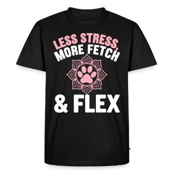 Doga Dog Yoga Bien-être pour animaux de compagnie Étirements conscients - T-shirt Premium bio Homme - noir - Devant - Nico (187cm)