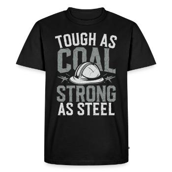 Mineur de charbon Travailleur du casque de sécurité pour mines souterraines - T-shirt Premium bio Homme - noir - Devant - Nico (187cm)