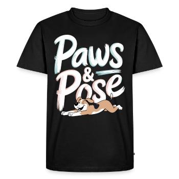 Doga Dog Yoga Pet Wellness Mindful Stretching - Men's Premium Organic T-Shirt - black - Front - Nico (187cm)