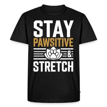 Doga Dog Yoga Pet Wellness Mindful Stretching - Men's Premium Organic T-Shirt - black - Front - Nico (187cm)