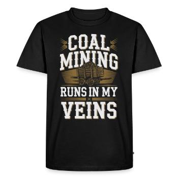 Mineur de charbon Travailleur du casque de sécurité pour mines souterraines - T-shirt Premium bio Homme - noir - Devant - Nico (187cm)