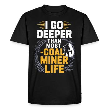 Mineur de charbon Travailleur du casque de sécurité pour mines souterraines - T-shirt Premium bio Homme - noir - Devant - Nico (187cm)