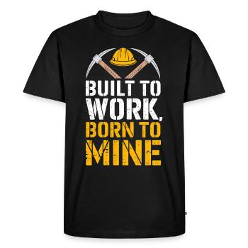 Mineur de charbon Travailleur du casque de sécurité pour mines souterraines - T-shirt Premium bio Homme - noir - Devant - Nico (187cm)
