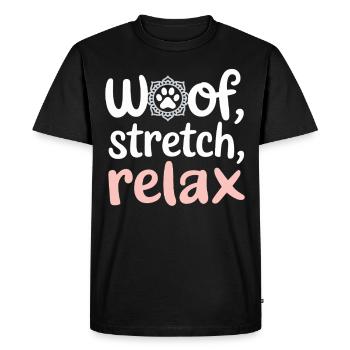 Doga Dog Yoga Pet Wellness Mindful Stretching - Men's Premium Organic T-Shirt - black - Front - Nico (187cm)