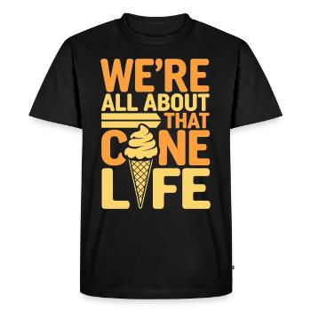 cream truck owner Frozen Treats Mobile Dessert - Men's Premium Organic T-Shirt - black - Front - Nico (187cm)
