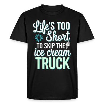 Cream Truck Owner Frozen Treats Mobile Dessert - Men's Premium Organic T-Shirt - black - Front - Nico (187cm)