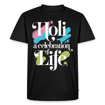 La célébration indienne du festival des couleurs de Holi - T-shirt Premium bio Homme - noir - Devant - Nico (187cm)