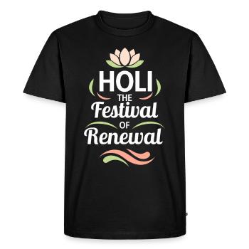 La célébration indienne du festival des couleurs de Holi - T-shirt Premium bio Homme - noir - Devant - Nico (187cm)