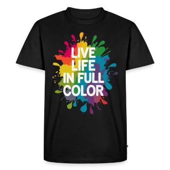 La célébration indienne du festival des couleurs de Holi - T-shirt Premium bio Homme - noir - Devant - Nico (187cm)