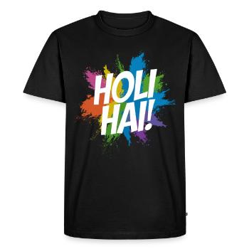 La célébration indienne du festival des couleurs de Holi - T-shirt Premium bio Homme - noir - Devant - Nico (187cm)