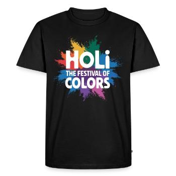 La célébration indienne du festival des couleurs de Holi - T-shirt Premium bio Homme - noir - Devant - Nico (187cm)