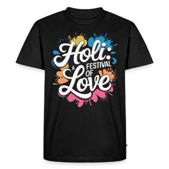 La célébration indienne du festival des couleurs de Holi - T-shirt Premium bio Homme - noir - Devant - Nico (187cm)