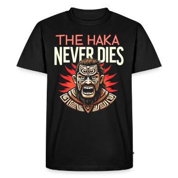Haka Danse Rituel du Guerrier Maori Nouvelle-Zélande - T-shirt Premium bio Homme - noir - Devant - Nico (187cm)