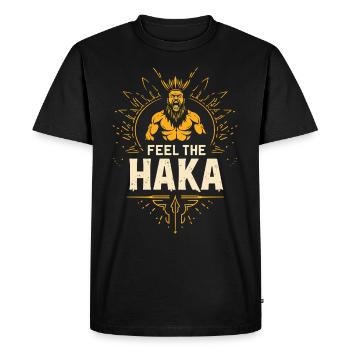 Haka Danse Rituel du Guerrier Maori Nouvelle-Zélande - T-shirt Premium bio Homme - noir - Devant - Nico (187cm)