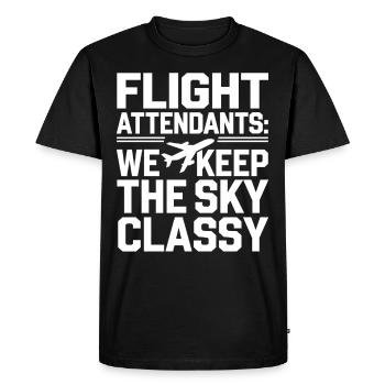 Hôtesse de l’air du personnel de cabine professionnel de l’aviation - T-shirt Premium bio Homme - noir - Devant - Nico (187cm)