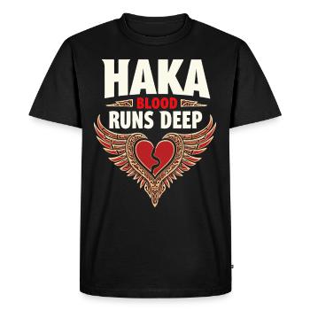Danse Haka Rituel Guerrier Maori Nouvelle-Zélande - T-shirt Premium bio Homme - noir - Devant - Nico (187cm)