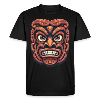 Haka Danse Rituel du Guerrier Maori Nouvelle-Zélande - T-shirt Premium bio Homme - noir - Devant - Nico (187cm)